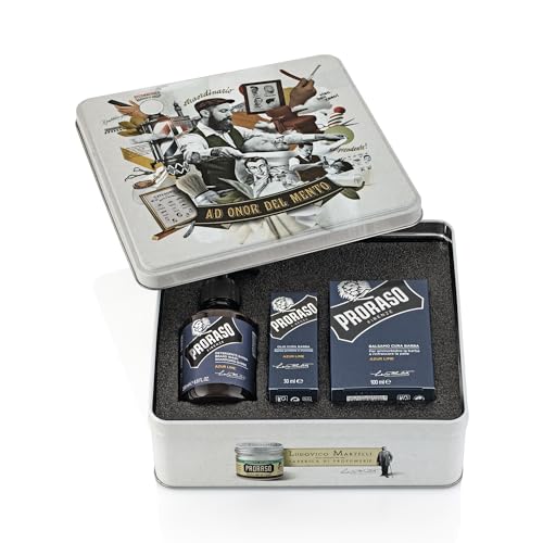 Proraso Set Barba Azur Lime, Detergente 200 ml, Olio 30 ml, Balsamo 100 ml