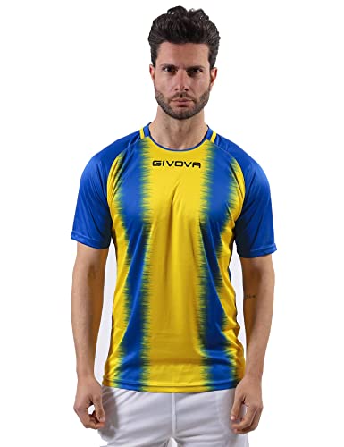 GIVOVA Shirt Stripe M/C Azzurro/Giallo