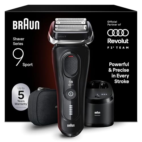 Braun Serie 9 Sport Rasoio Elettrico con Stazione di Pulizia SmartCare 5in1