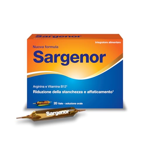 Sargenor Integratore Alimentare con Arginina e Vitamina B12, 20 Fiale