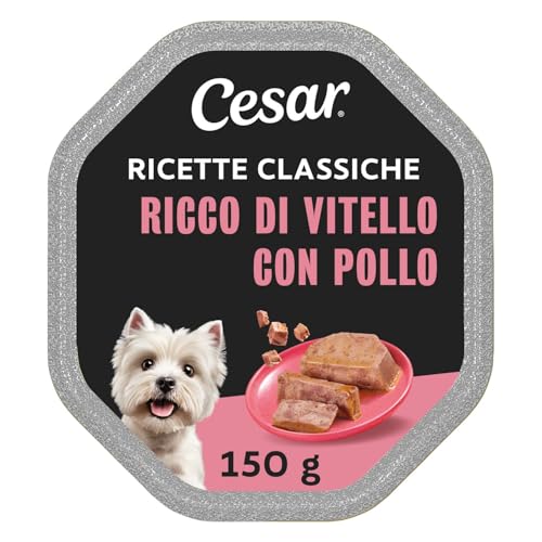 Cesar Ricette Classiche Patè Tenero Vitello e Pollo 150 g, 14 Vaschette