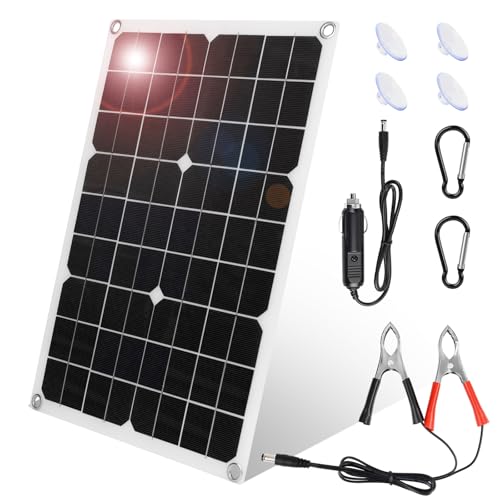 KWODE Caricabatteria Solare 18W con 2 Porte USB per Batterie 12V