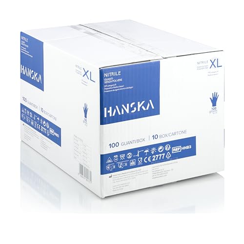 HANSKA 1000 Guanti Monouso Nitrile Blu, XL