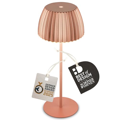 BRILONER Lampada da tavolo ricaricabile IP44 rame