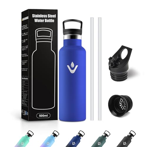 Borraccia Acciaio Inox 500ml con Cannuccia