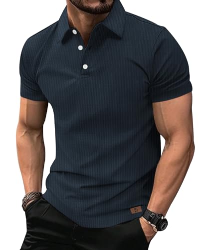 SwissWell Polo Uomo Manica Corta Traspirante Golf T-Shirt Estiva Casual Tennis Polo Shirt Sportiva