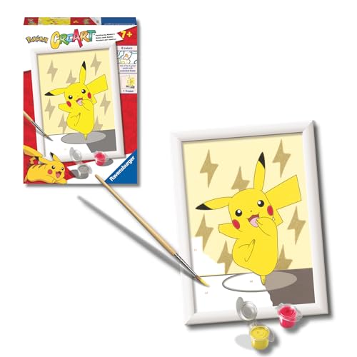 Ravensburger CreArt Pokemon Pikachu, Kit Pittura con Numeri 14x19 cm