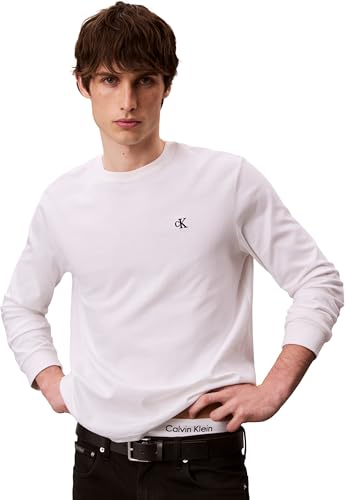 Calvin Klein LS Easy Monogram Tee Maglietta a Manica Lunga Uomo