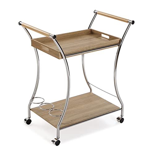 VERSA Carrello da Servizio Style Legno MDF, 78,5x42x68,5 cm