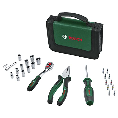 Bosch Set Utensili Manuali 26 Pezzi, Kit Fai-Da-Te Portatile