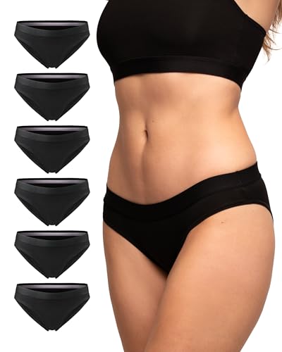 DANISH ENDURANCE Bikini Donna Cotone Biologico 6 Paia Nero
