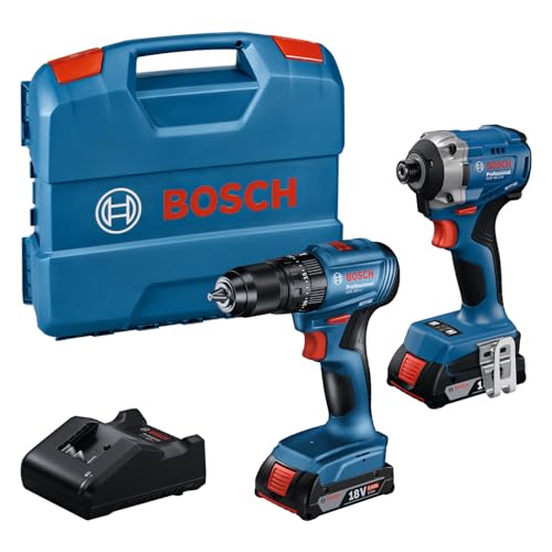 Bosch Professional Set Avvitatore a Percussione GDR 18V-215 e Trapano-Avvitatore GSB 185-LI