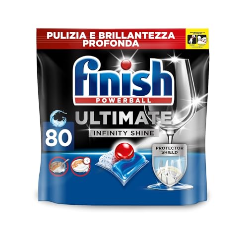 Finish Ultimate Infinity Shine Pastiglie Lavastoviglie, 80 Capsule Lavastoviglie