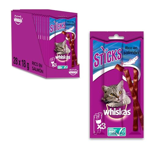 Whiskas Snack Sticks al Salmone, 84 Pezzi