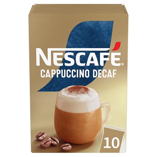 NESCAFÉ Cappuccino Decaf Solubile Decaffeinato, 10 Bustine