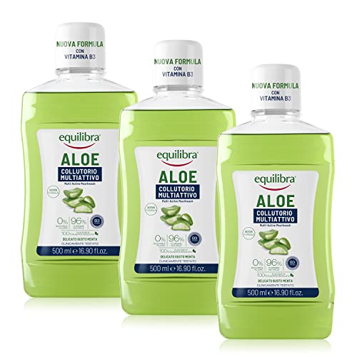 equilibra Igiene Dentale, Aloe Collutorio Multiattivo, Collutorio a Base di Aloe Vera dal Delicato Gusto Menta