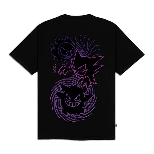 Dolly Noire Pokémon Maglietta Gastly Evolution, Nero