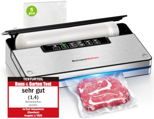 Bonsenkitchen Macchina Sottovuoto Alimenti 5 Modalità Globefish