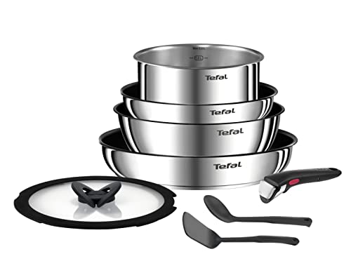 Tefal Ingenio Set di Pentole 8 Pezzi con Manico Rimovibile, Acciaio Inossidabile