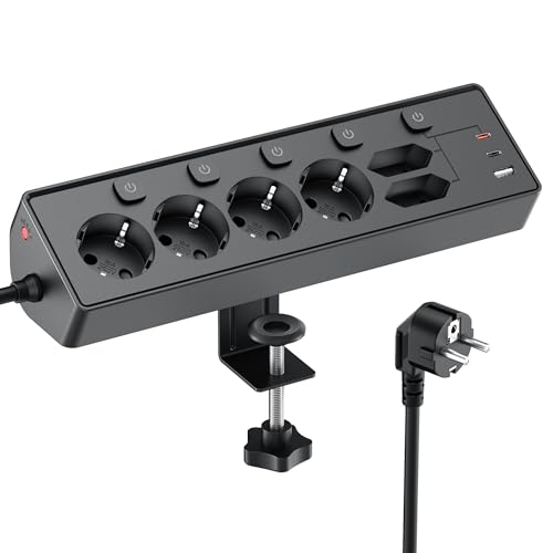 3M Ciabatta Multipresa con USB, 6 Prese di Corrente e 3 USB, PD 30W Ciabatta Elettrica with Surge Protection, Multipresa Elettrica di con Interruttore per Scrivania, Ufficio, Casa