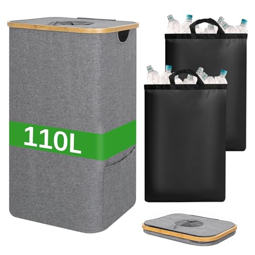 FYting Cesto Portabiancheria Pieghevole 110L con Borsa Interna Rimovibile