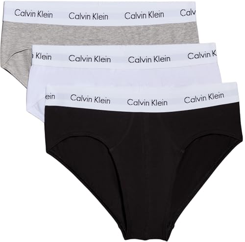 Calvin Klein Uomo Slip Hipster in Cotone, Confezione da 3
