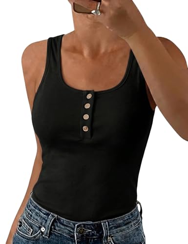 PASUDA Canotta Donna Estive Tops Canottiera Senza Maniche Casual Girocollo Tank Top Eleganti Sexy Slim Fit Maglietta Basic (