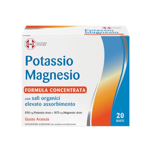 Matt Potassio Magnesio Formula Concentrata Integratore 20 Bustine Arancia