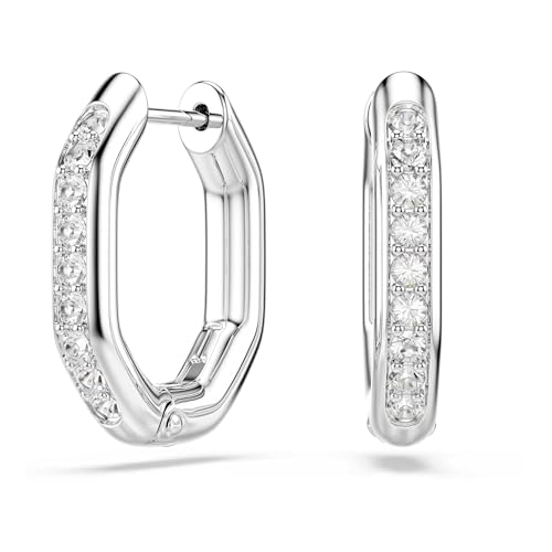 Swarovski Dextera Orecchini a Cerchio Cristalli Cry, Placcatura Rodio