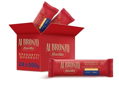 Barilla Spaghetti Quadrati Al Bronzo 100% Grano Italiano, 24x500g
