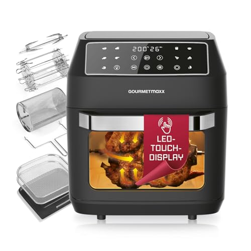 GOURMETmaxx Friggitrice ad Aria 12L con 9 Funzioni e Spiedini