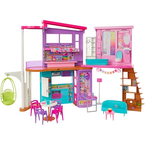 Barbie Casa di Malibu playset 2 piani 6 stanze 30 pezzi