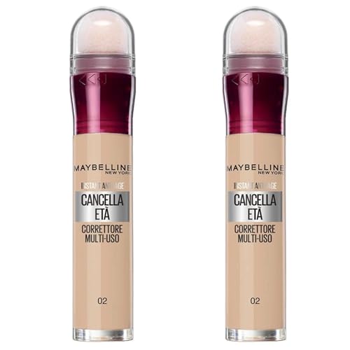 Maybelline New York Cancella Età Correttore Multi-Uso Bipacco Tonalità 02 Nude