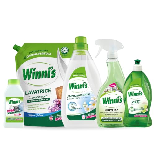 Winni's Set Ammorbidente, Detersivo Lavatrice, Cura Lavatrice, Detersivo Piatti e Multiuso