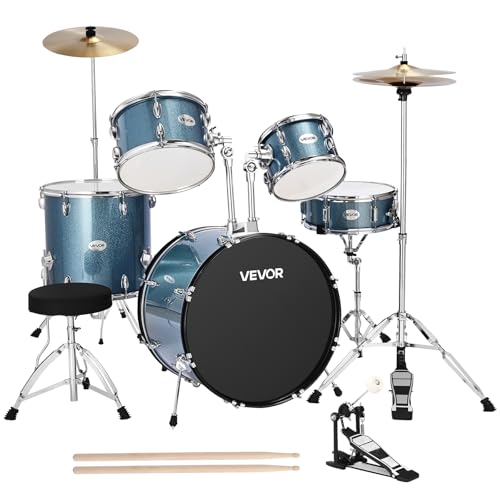 VEVOR Kit Batteria per Principianti 5 Pezzi 559 mm con Sgabello