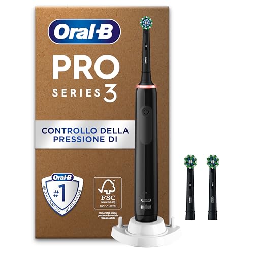 Oral-B Pro Series 3 Spazzolino Elettrico Nero con 3 Testine
