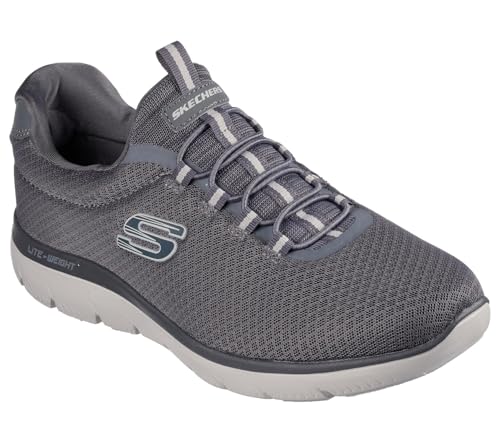 Skechers Uomo Summits 52811 Scarpe da ginnastica, Black Mesh/Charcoal Trim