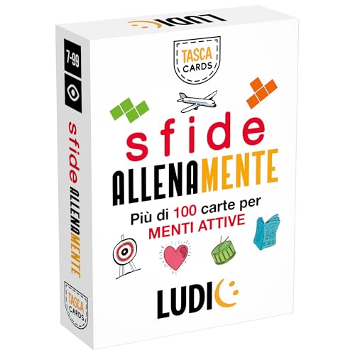 LUDIC Tasca-Cards Sfide Allenamente - 100+ Giochi di Logica, Memoria e Labirinti