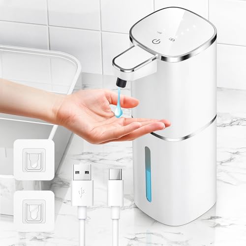 Dispenser Sapone Automatico 400ml a Muro con Sensore Infrarossi USB Ricaricabile IPX5