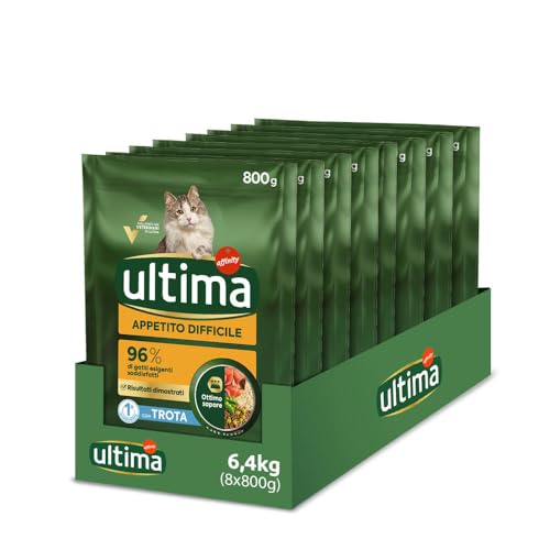 Ultima Appetito difficile Trota Crocchette per gatti, Confezione 8 x 800g