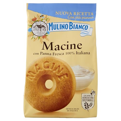 Mulino Bianco Biscotti Frollini Macine con Panna Fresca, Colazione Ricca di Gusto