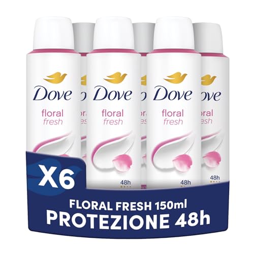 Dove Classic Care Floral Deodorante Spray Antitraspirante 150ml (Confezione da 6)