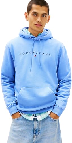 Tommy Jeans Tjm Reg Linear Logo Hoodie Ext Dm0Dm20746, Felpa con Cappuccio, Uomo