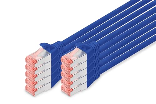 Digitus DK-1644-010-B-10 Cavo Rete Cat6 S/FTP 1m Blu (10 pezzi)