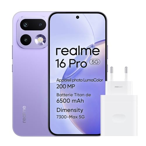 realme 16 Pro 5G Smartphone 8GB+256GB Display AMOLED 144Hz Batteria 6500mAh Fotocamera 200MP OIS