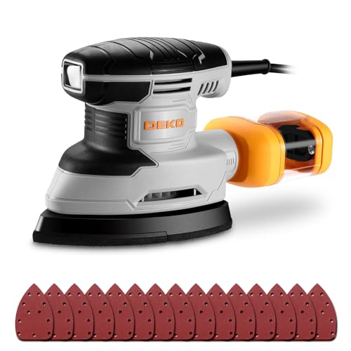 Levigatrice di Precisione per Legno: DEKOPRO 180W Multifunzione Levigatrice Mouse Elettrica 13000 RPM, 15PCS Carte Abrasive - per Levigare, Lucidare e Rimuovere in Falegnameria e DIY