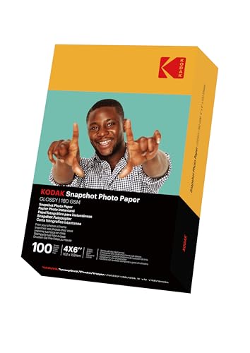 Kodak Snapshot Carta Fotografica Istantanea Lucida 100 Fogli 102x152mm 180gsm