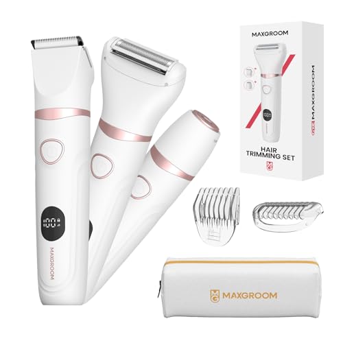 MAXGROOM Rasoio Elettrico Donna 3-in-1 Impermeabile con Lama Ceramica