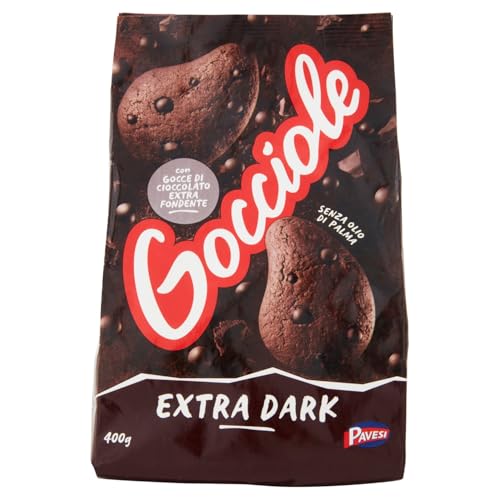 Pavesi Gocciole Extra Dark Biscotti con Cioccolato Fondente, 400g