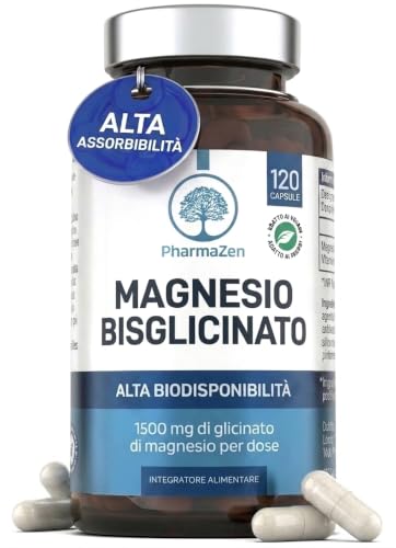 PharmaZen Magnesio Bisglicinato 1500 mg con Vitamina B6 120 Capsule